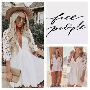 Free People Bella Note White Eyelet Mini Dress